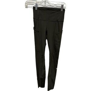 Lululemon Fast & Free Leggings Size 2 Forest Green High Rise Pocket Running Pant